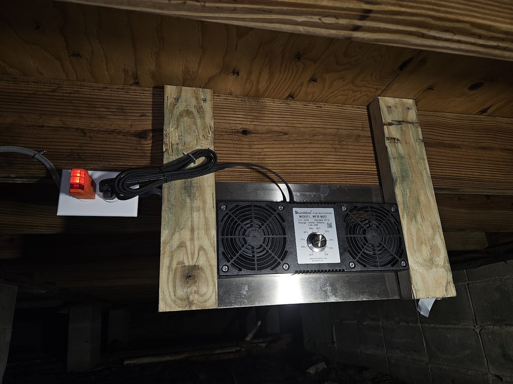 Crawl space ventilation and new support framing installed by Melini Construction